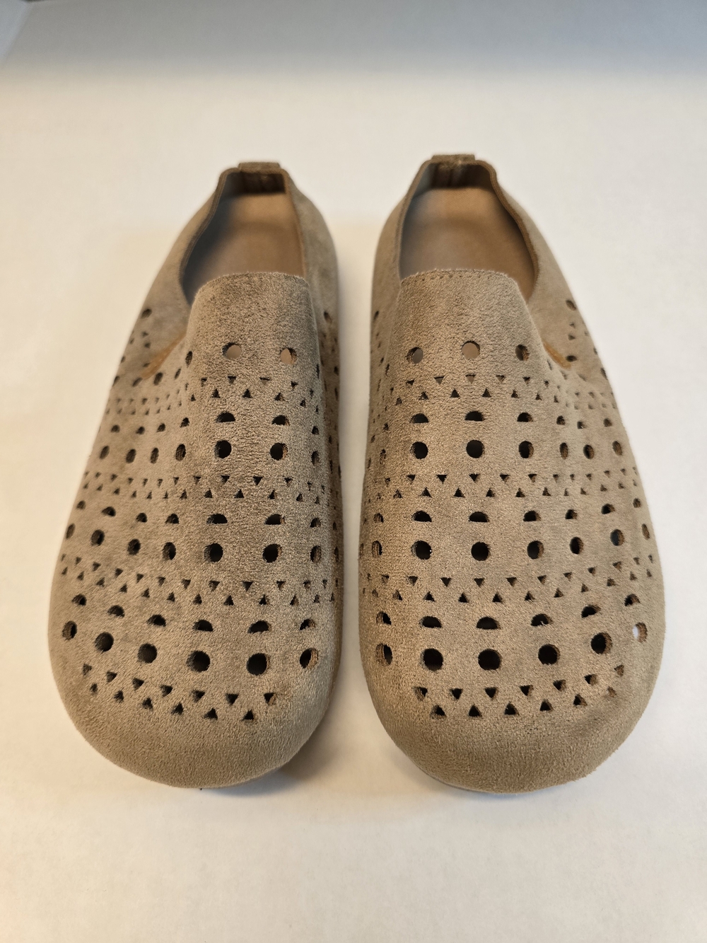 Taupe Perforated Slip-On Women's Shoes